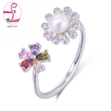 anillo ajustable de la joyería de la perla del anillo del anillo abierto de la manera de la alta calidad